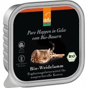 Bio Weidelamm in Gelee Ergänzungsfutter 100g Katze Nassfutter defu