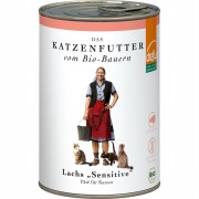 Bio Lachs 410g Gluten & Getreidefrei Katze Nassfutter defu