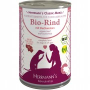 Bio Rind mit Buchweizen 400g Hund Nassfutter Herrmann