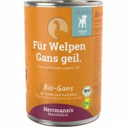 Welpe: Bio Gans mit Kürbis Kartoffeln  400g Hund Nassfutter Herrmann