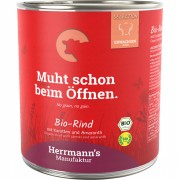 Bio Rind mit Karotten Amaranth Sellerie 800g Hund Nassfutter Herrmann