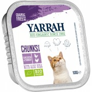 Bio Bröckchen Huhn und Truthahn 100g Katze Nassfutter Yarrah