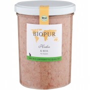 Bio Huhn & Reis 370g im GLAS (!!!) glutenfrei Katze Nassfutter Biopur