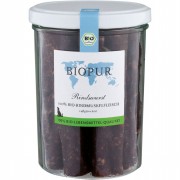 Bio Rindswurst (am Stück) im Glas 180g Hund Snack Biopur