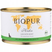 Leichte Kost: Bio Huhn 400g Hund Nassfutter Biopur