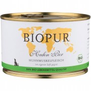 Bio Huhn Pur Huhnmuskelfleisch 380g Hund Nassfutter Biopur