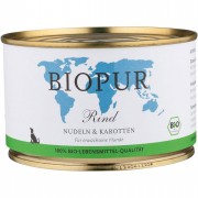 Bio Rind Nudeln & Karotten 400g Hund Nassfutter Biopur