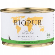 Bio Huhn Nudeln & Karotten 400g Hund Nassfutter Biopur