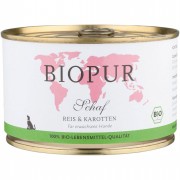 Bio Schaf Reis & Karotten 400g Glutenfrei Hund Nassfutter Biopur