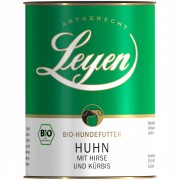 Bio Huhn mit Hirse Kürbis 400g Dose Hund Nassfutter Leyen