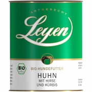 Bio Huhn mit Hirse Kürbis 800g Dose Hund Nassfutter Leyen