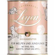 Bio Rind Reis Karotten Spinat u. Apfel 800g Hund Nassfutter Leyen