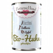 Bio Huhn mit Zucchini 400g Hund Nassfutter Herzenshund