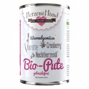 Bio Pute mit Karotte 400g Hund Nassfutter Herzenshund