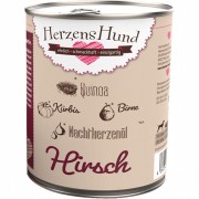 Hirsch NICHT BIO Kürbis Birne Quinoa 800g Glutenfrei Hund Nassfutter Herzenshund