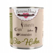 Bio Huhn Apfel Süßkartoffel 800g Glutenfrei Hund Nassfutter Herzenshund