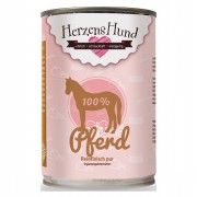 100 % Pferd (NICHT BIO Muskelfleisch Herz Lunge) 400g Hund Nassfutter Herzenshund